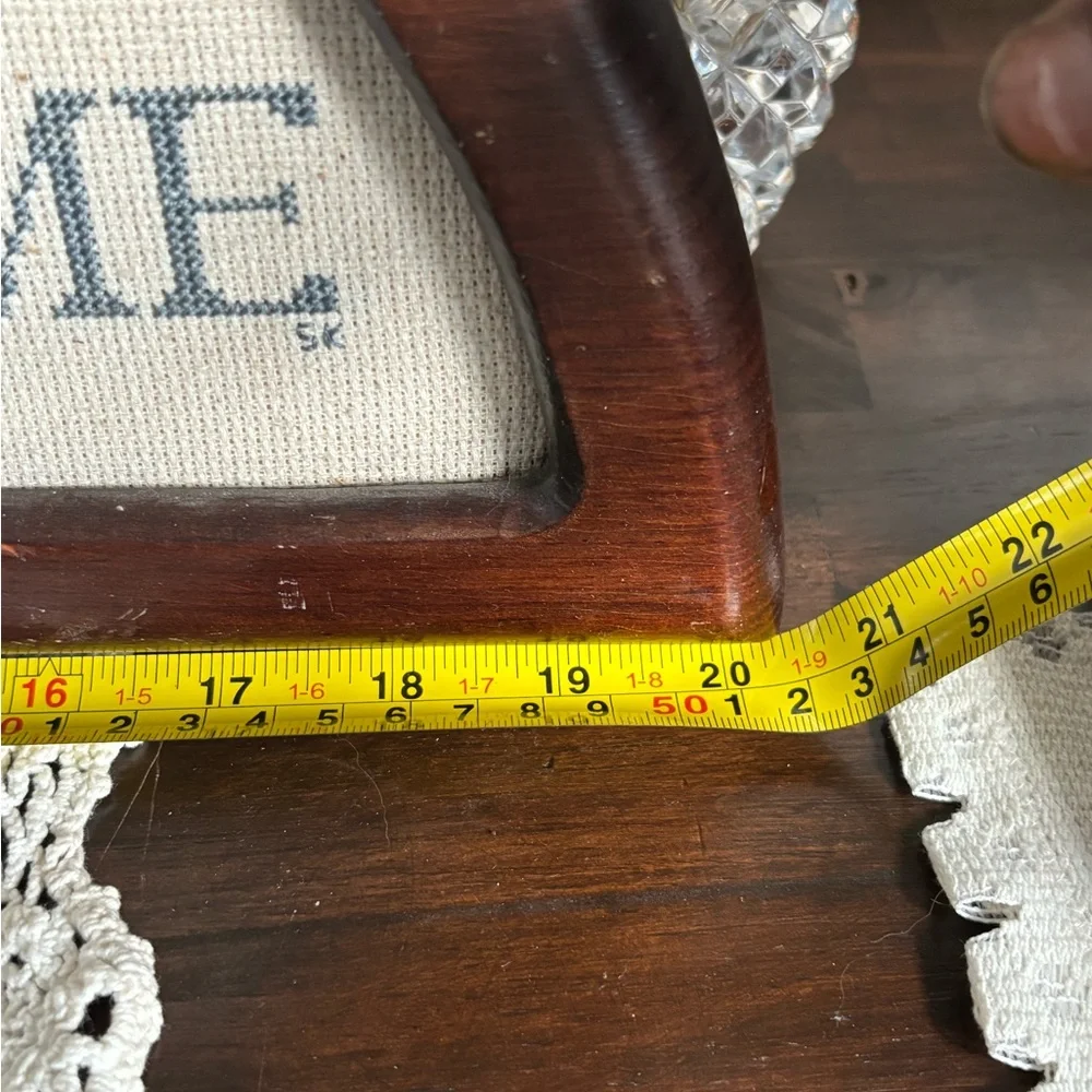 Vintage Cross-Stitch “Home Sweet Home” Arched Wooden Framed Kitchen/Entry Piece - Picture 12 of 14